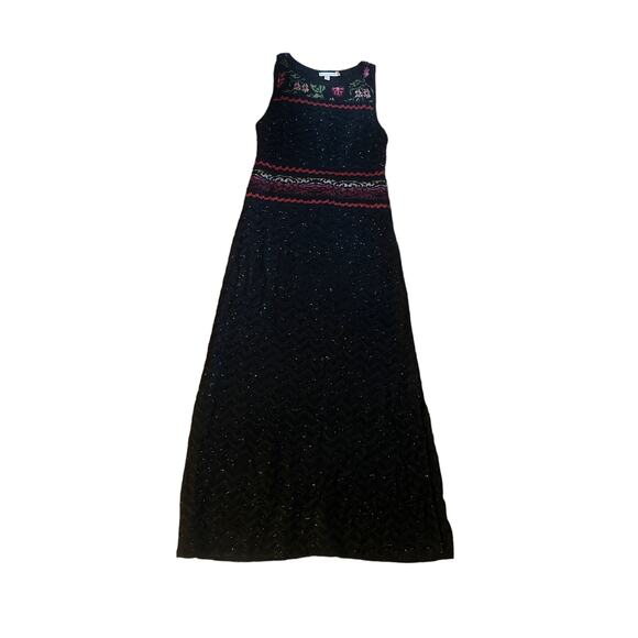 Cecilia Prado Dresses | Women M Anthropologie Cecilia Prado Rowan Maxi Sweater Dress Black Knitted | Color: Black/Red | Size: M | Thriftzilla's Closet